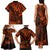 Hawaii King Kamehameha Family Matching Tank Maxi Dress and Hawaiian Shirt Polynesian Pattern Orange Version LT01 - Polynesian Pride