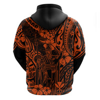 Hawaii King Kamehameha Hoodie Polynesian Pattern Orange Version LT01 - Polynesian Pride