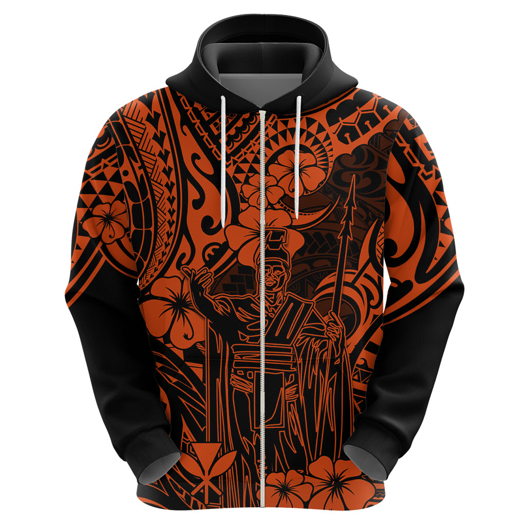 Hawaii King Kamehameha Hoodie Polynesian Pattern Orange Version LT01 - Polynesian Pride