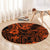 Hawaii King Kamehameha Round Carpet Polynesian Pattern Orange Version LT01 - Polynesian Pride