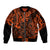 Hawaii King Kamehameha Sleeve Zip Bomber Jacket Polynesian Pattern Orange Version LT01 Unisex Orange - Polynesian Pride