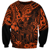 Hawaii King Kamehameha Sweatshirt Polynesian Pattern Orange Version LT01 Unisex Orange - Polynesian Pride