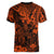 Hawaii King Kamehameha Women V Neck T Shirt Polynesian Pattern Orange Version LT01 - Polynesian Pride