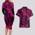 Hawaii King Kamehameha Couples Matching Long Sleeve Bodycon Dress and Hawaiian Shirt Polynesian Pattern Pink Version LT01 - Polynesian Pride