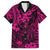 Hawaii King Kamehameha Family Matching Off Shoulder Long Sleeve Dress and Hawaiian Shirt Polynesian Pattern Pink Version LT01 Dad's Shirt - Short Sleeve Pink - Polynesian Pride