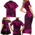 Hawaii King Kamehameha Family Matching Short Sleeve Bodycon Dress and Hawaiian Shirt Polynesian Pattern Pink Version LT01 - Polynesian Pride