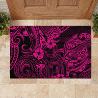 Hawaii King Kamehameha Rubber Doormat Polynesian Pattern Pink Version LT01 - Polynesian Pride