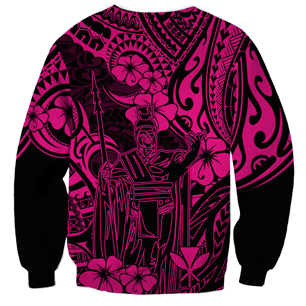 Hawaii King Kamehameha Sweatshirt Polynesian Pattern Pink Version LT01 - Polynesian Pride