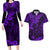 Hawaii King Kamehameha Couples Matching Long Sleeve Bodycon Dress and Hawaiian Shirt Polynesian Pattern Purple Version LT01 Purple - Polynesian Pride