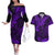 Hawaii King Kamehameha Couples Matching Off The Shoulder Long Sleeve Dress and Hawaiian Shirt Polynesian Pattern Purple Version LT01 Purple - Polynesian Pride