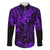 Hawaii King Kamehameha Family Matching Mermaid Dress and Hawaiian Shirt Polynesian Pattern Purple Version LT01 Dad's Shirt - Long Sleeve Purple - Polynesian Pride