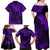 Hawaii King Kamehameha Family Matching Off Shoulder Maxi Dress and Hawaiian Shirt Polynesian Pattern Purple Version LT01 - Polynesian Pride