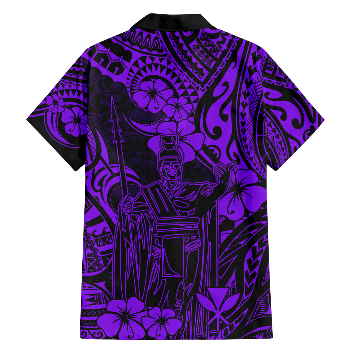 Hawaii King Kamehameha Family Matching Off Shoulder Maxi Dress and Hawaiian Shirt Polynesian Pattern Purple Version LT01 - Polynesian Pride