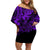 Hawaii King Kamehameha Family Matching Off Shoulder Short Dress and Hawaiian Shirt Polynesian Pattern Purple Version LT01 Mom's Dress Purple - Polynesian Pride