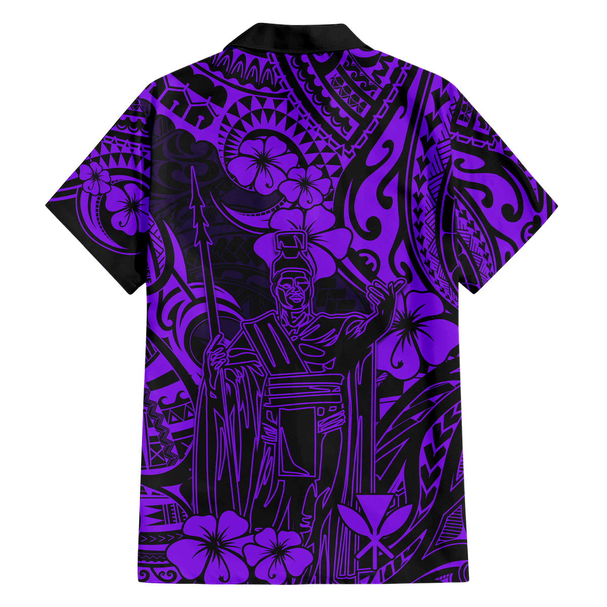 Hawaii King Kamehameha Family Matching Short Sleeve Bodycon Dress and Hawaiian Shirt Polynesian Pattern Purple Version LT01 - Polynesian Pride