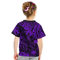 Hawaii King Kamehameha Kid T Shirt Polynesian Pattern Purple Version LT01 - Polynesian Pride