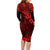 Hawaii King Kamehameha Family Matching Long Sleeve Bodycon Dress and Hawaiian Shirt Polynesian Pattern Red Version LT01 - Polynesian Pride