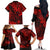 Hawaii King Kamehameha Family Matching Off Shoulder Long Sleeve Dress and Hawaiian Shirt Polynesian Pattern Red Version LT01 - Polynesian Pride