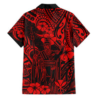 Hawaii King Kamehameha Family Matching Off Shoulder Maxi Dress and Hawaiian Shirt Polynesian Pattern Red Version LT01 - Polynesian Pride