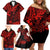 Hawaii King Kamehameha Family Matching Off Shoulder Short Dress and Hawaiian Shirt Polynesian Pattern Red Version LT01 - Polynesian Pride