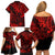 Hawaii King Kamehameha Family Matching Off Shoulder Short Dress and Hawaiian Shirt Polynesian Pattern Red Version LT01 - Polynesian Pride