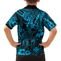 Hawaii King Kamehameha Kid Hawaiian Shirt Polynesian Pattern Sky Blue Version LT01 - Polynesian Pride
