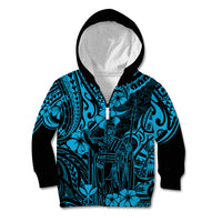 Hawaii King Kamehameha Kid Hoodie Polynesian Pattern Sky Blue Version LT01 - Polynesian Pride