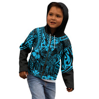 Hawaii King Kamehameha Kid Hoodie Polynesian Pattern Sky Blue Version LT01 - Polynesian Pride