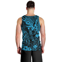 Hawaii King Kamehameha Men Tank Top Polynesian Pattern Sky Blue Version LT01 - Polynesian Pride