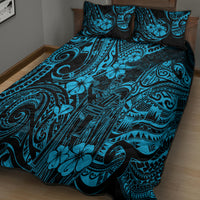 Hawaii King Kamehameha Quilt Bed Set Polynesian Pattern Sky Blue Version LT01 - Polynesian Pride