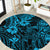 Hawaii King Kamehameha Round Carpet Polynesian Pattern Sky Blue Version LT01 Blue - Polynesian Pride