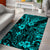 Hawaii King Kamehameha Area Rug Polynesian Pattern Turquoise Version LT01 - Polynesian Pride