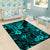 Hawaii King Kamehameha Area Rug Polynesian Pattern Turquoise Version LT01 - Polynesian Pride