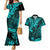 Hawaii King Kamehameha Couples Matching Mermaid Dress and Hawaiian Shirt Polynesian Pattern Turquoise Version LT01 Turquoise - Polynesian Pride