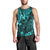 Hawaii King Kamehameha Men Tank Top Polynesian Pattern Turquoise Version LT01 - Polynesian Pride