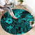 Hawaii King Kamehameha Round Carpet Polynesian Pattern Turquoise Version LT01 - Polynesian Pride