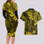 Hawaii King Kamehameha Couples Matching Long Sleeve Bodycon Dress and Hawaiian Shirt Polynesian Pattern Yellow Version LT01 - Polynesian Pride