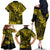 Hawaii King Kamehameha Family Matching Off Shoulder Long Sleeve Dress and Hawaiian Shirt Polynesian Pattern Yellow Version LT01 - Polynesian Pride