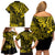 Hawaii King Kamehameha Family Matching Off Shoulder Short Dress and Hawaiian Shirt Polynesian Pattern Yellow Version LT01 - Polynesian Pride