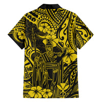 Hawaii King Kamehameha Family Matching Puletasi Dress and Hawaiian Shirt Polynesian Pattern Yellow Version LT01 - Polynesian Pride