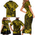 Hawaii King Kamehameha Family Matching Short Sleeve Bodycon Dress and Hawaiian Shirt Polynesian Pattern Yellow Version LT01 - Polynesian Pride