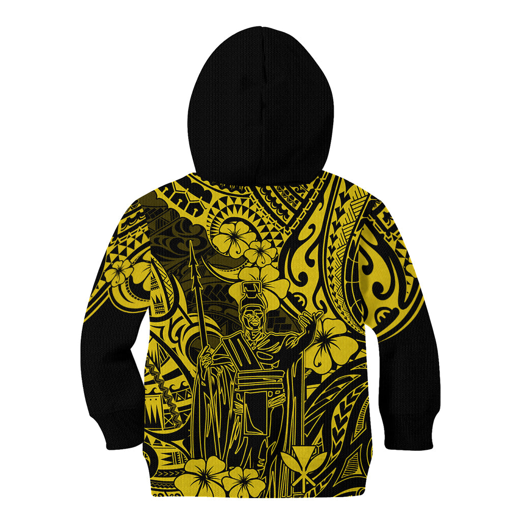 Hawaii King Kamehameha Kid Hoodie Polynesian Pattern Yellow Version LT01 - Polynesian Pride