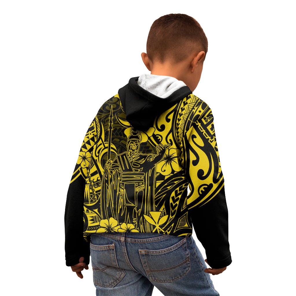 Hawaii King Kamehameha Kid Hoodie Polynesian Pattern Yellow Version LT01 - Polynesian Pride
