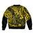 Hawaii King Kamehameha Sleeve Zip Bomber Jacket Polynesian Pattern Yellow Version LT01 - Polynesian Pride