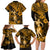 Hawaii Hula Girl Family Matching Long Sleeve Bodycon Dress and Hawaiian Shirt Polynesian Pattern Gold Version LT01 - Polynesian Pride