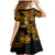 Hawaii Hula Girl Family Matching Mermaid Dress and Hawaiian Shirt Polynesian Pattern Gold Version LT01 - Polynesian Pride