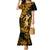 Hawaii Hula Girl Family Matching Mermaid Dress and Hawaiian Shirt Polynesian Pattern Gold Version LT01 Mom's Dress Gold - Polynesian Pride