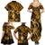 Hawaii Hula Girl Family Matching Summer Maxi Dress and Hawaiian Shirt Polynesian Pattern Gold Version LT01 - Polynesian Pride