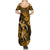 Hawaii Hula Girl Family Matching Summer Maxi Dress and Hawaiian Shirt Polynesian Pattern Gold Version LT01 - Polynesian Pride