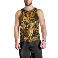 Hawaii Hula Girl Men Tank Top Polynesian Pattern Gold Version LT01 - Polynesian Pride